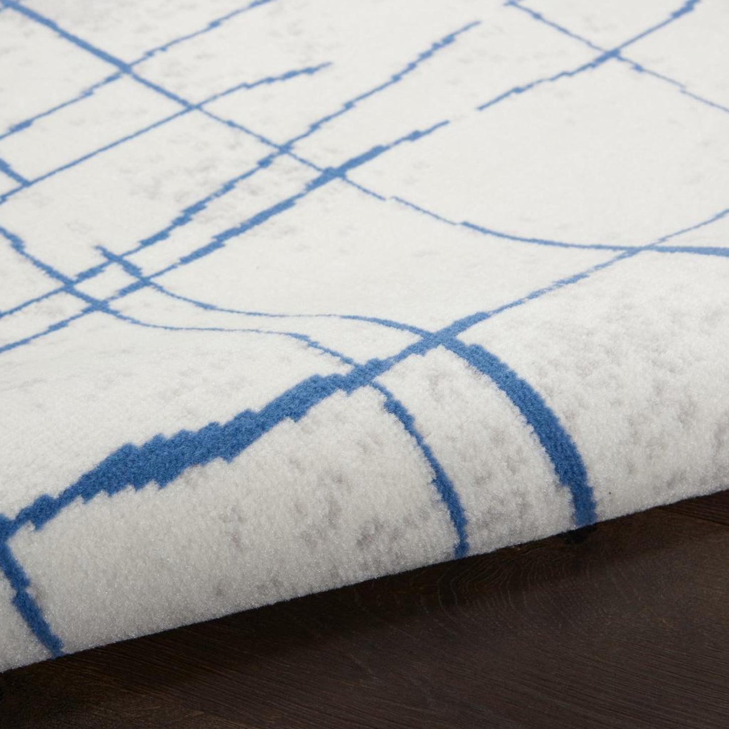 4' X 6' Blue And Ivory Abstract Dhurrie Area Rug