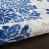 6' X 9' Blue And Ivory Floral Dhurrie Area Rug