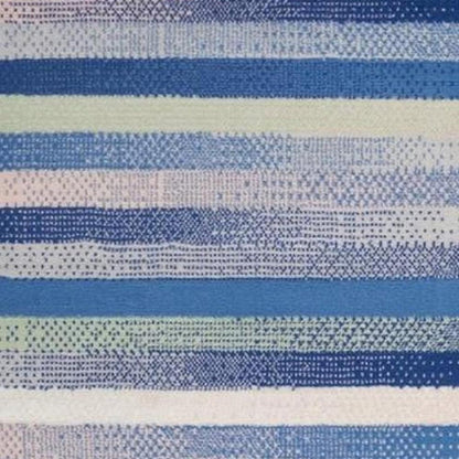 5' X 7' Blue And White Striped Distressed Area Rug
