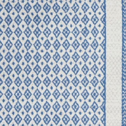 5' X 7' Ivory And Blue Geometric Area Rug