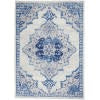 4' X 6' Navy Blue Floral Dhurrie Area Rug