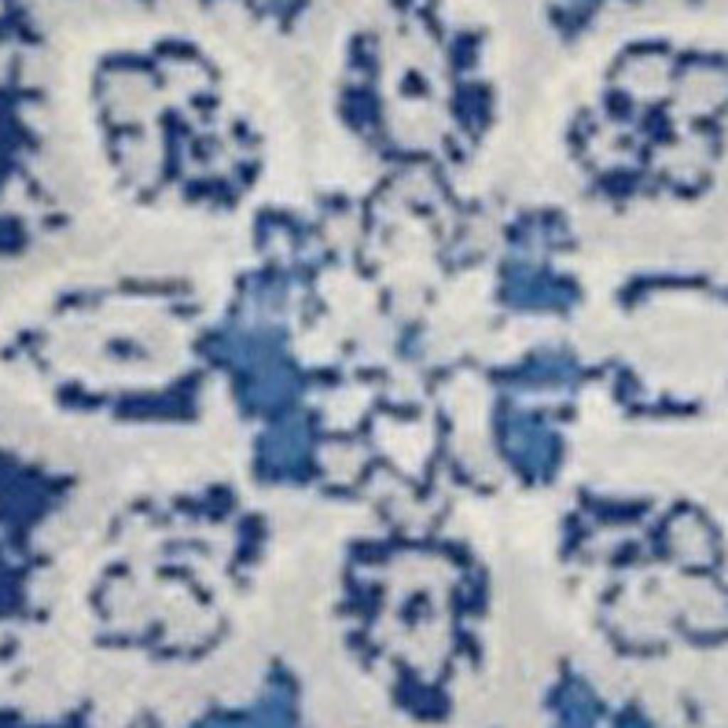 5' X 7' Ivory And Blue Medallion Area Rug