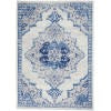 6' X 9' Navy Blue Floral Dhurrie Area Rug