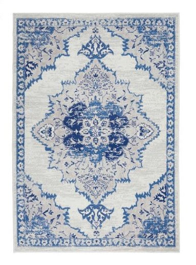 6' X 9' Navy Blue Floral Dhurrie Area Rug