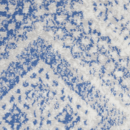5' X 7' Ivory And Blue Geometric Area Rug
