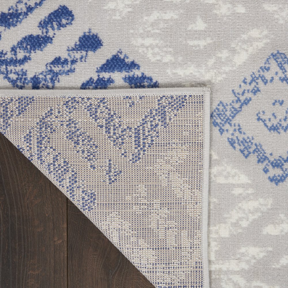 5' X 7' Blue And Gray Geometric Area Rug