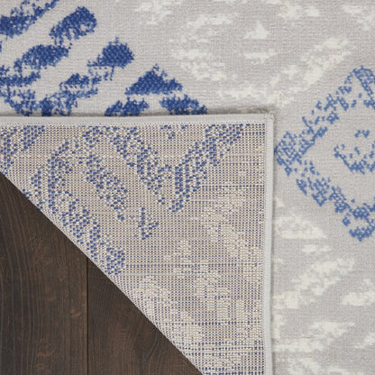 6' X 9' Blue And Gray Geometric Area Rug