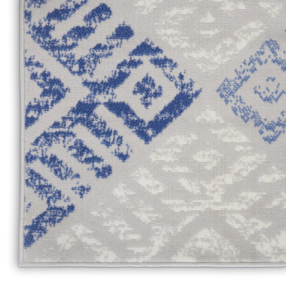 5' X 7' Blue And Gray Geometric Area Rug