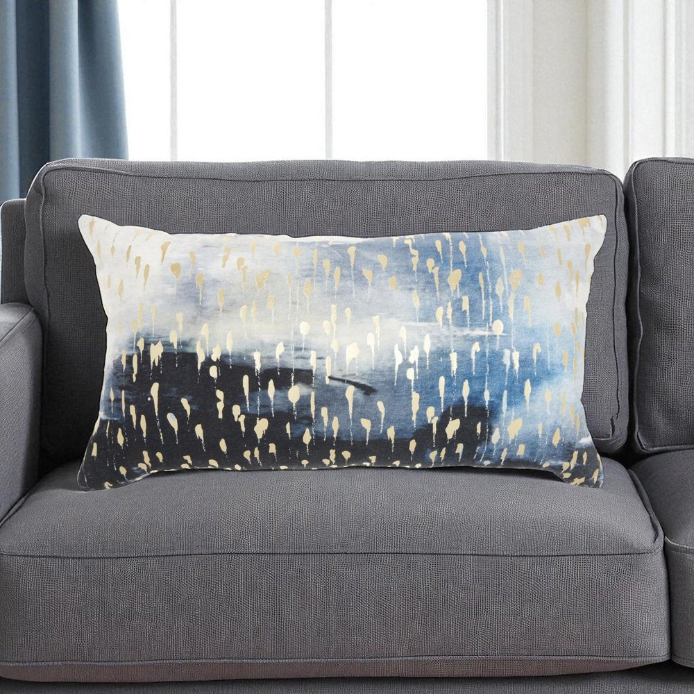 Blue Abstract Lumbar Pillow