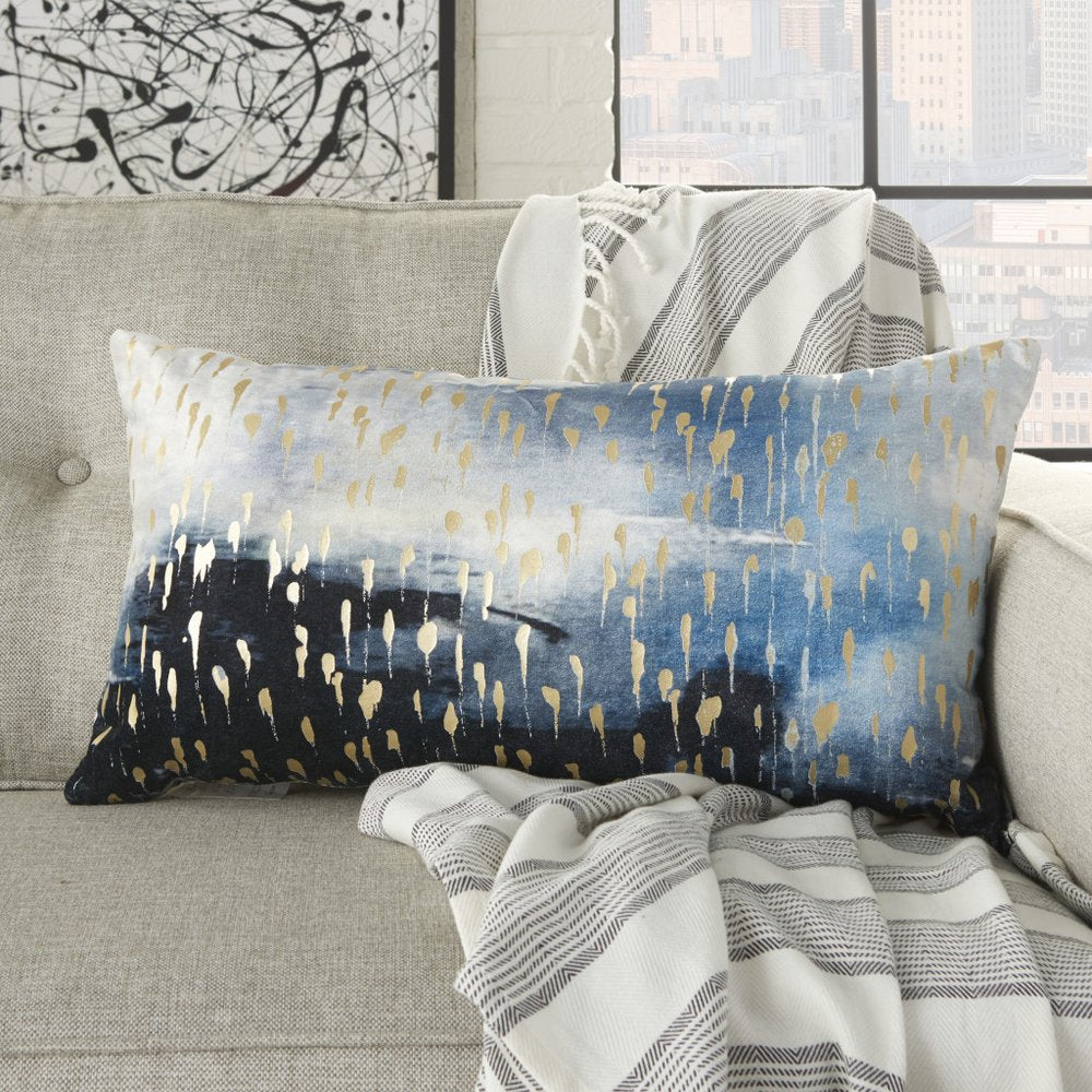 Blue Abstract Lumbar Pillow