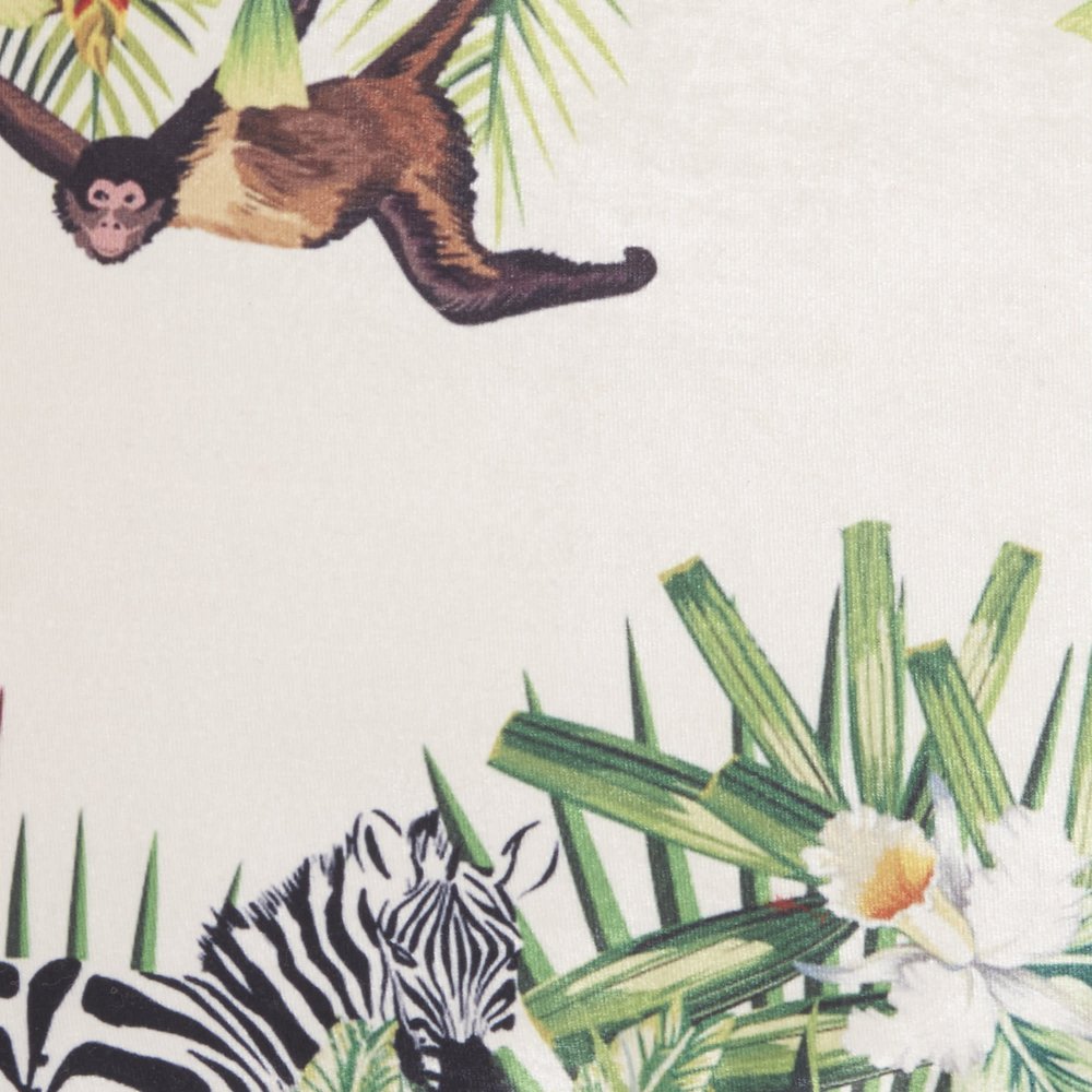 14" X 20" Green And White Cotton Throw Pillow