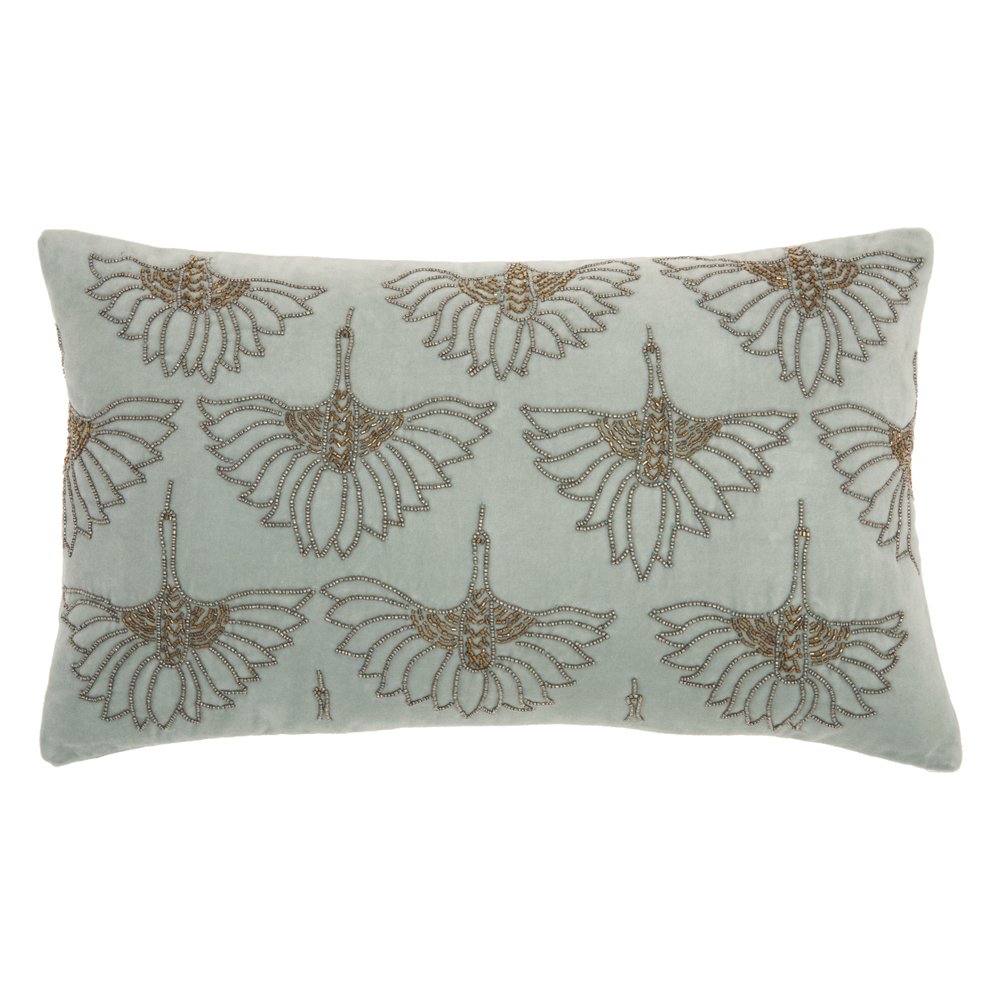 Brilliant Celadon Blue Lumbar Pillow