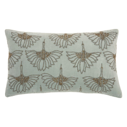 Brilliant Celadon Blue Lumbar Pillow