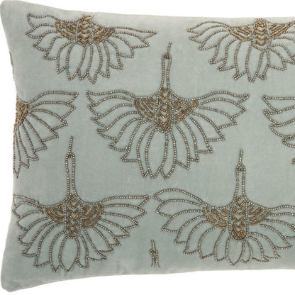 Brilliant Celadon Blue Lumbar Pillow