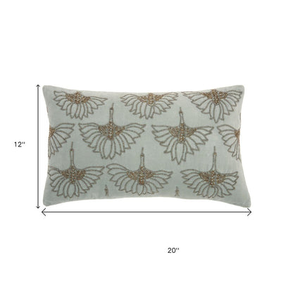 Brilliant Celadon Blue Lumbar Pillow