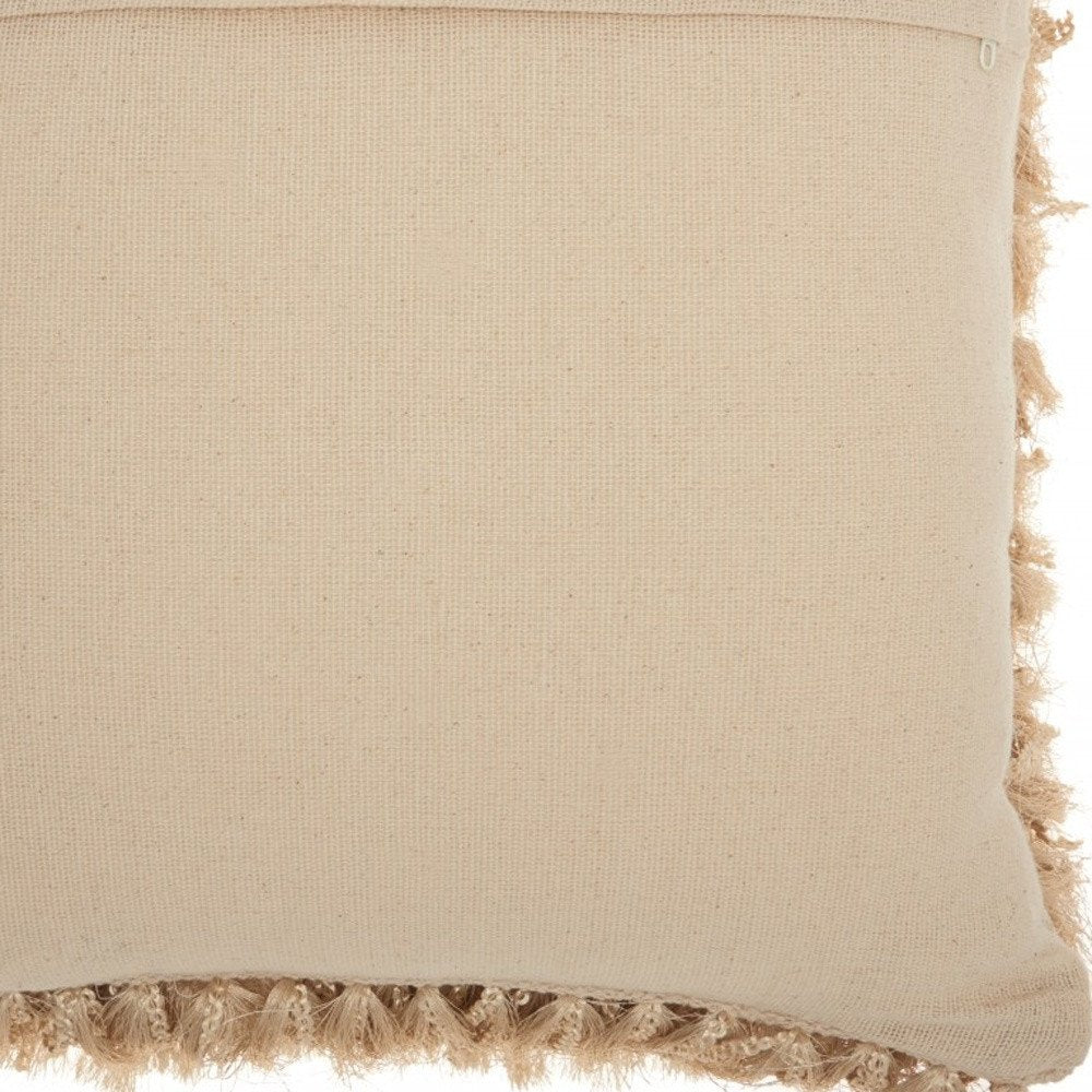 Soft Beige Shag Accent Pillow