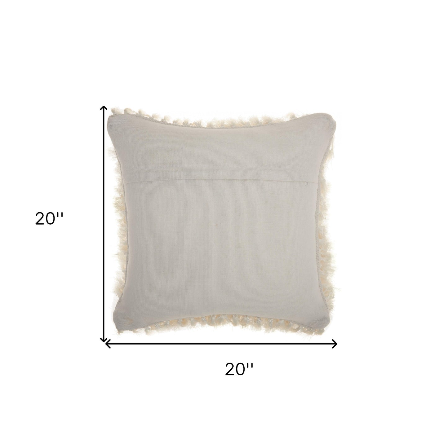 Soft White Shag Accent Pillow