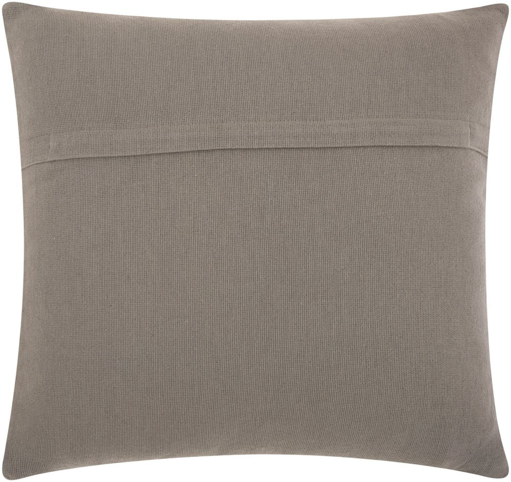 20" Light Gray Cotton Blend Curly Loops Throw Pillow