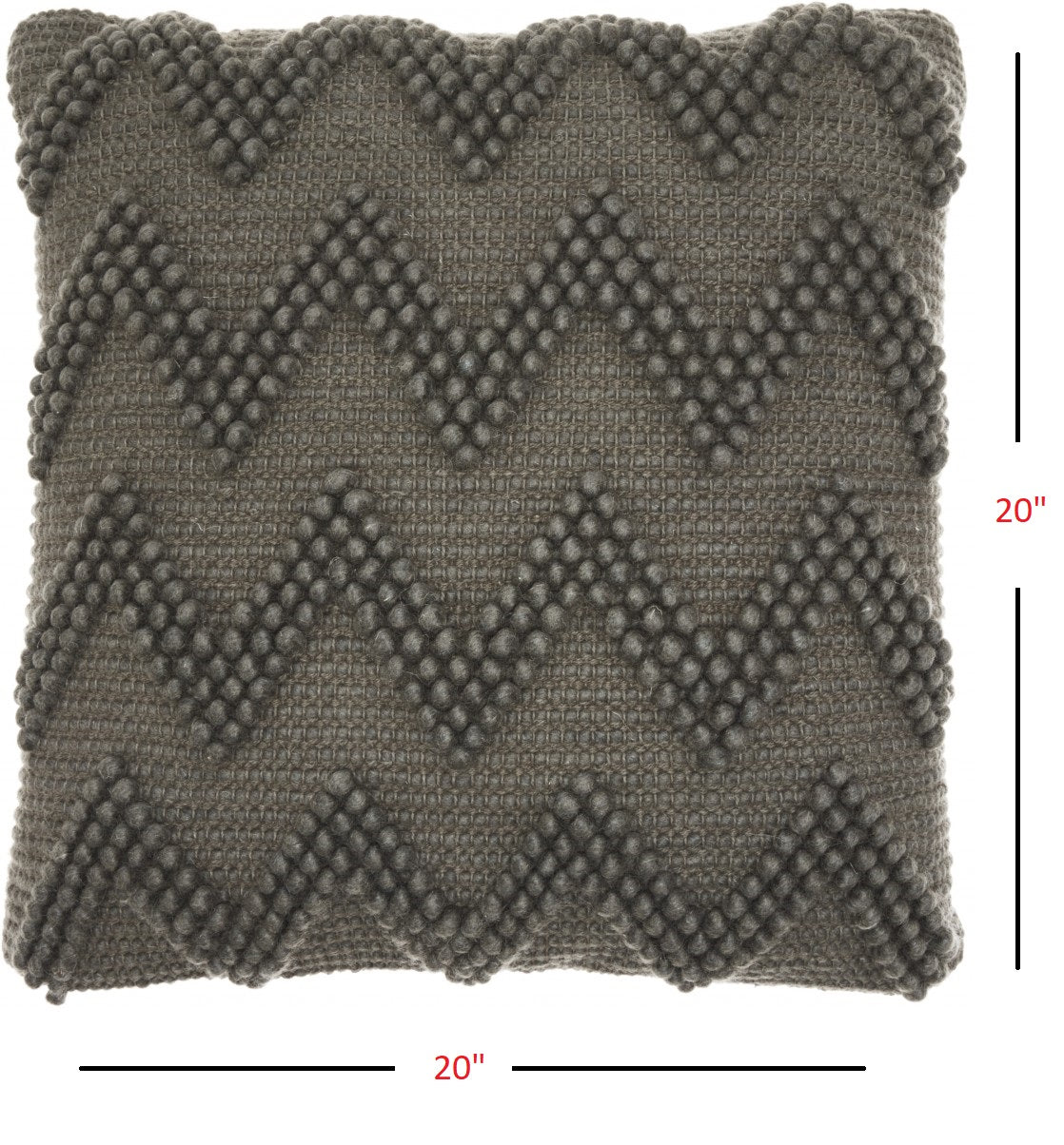 Dark Gray Chevron Detail Throw Pillow