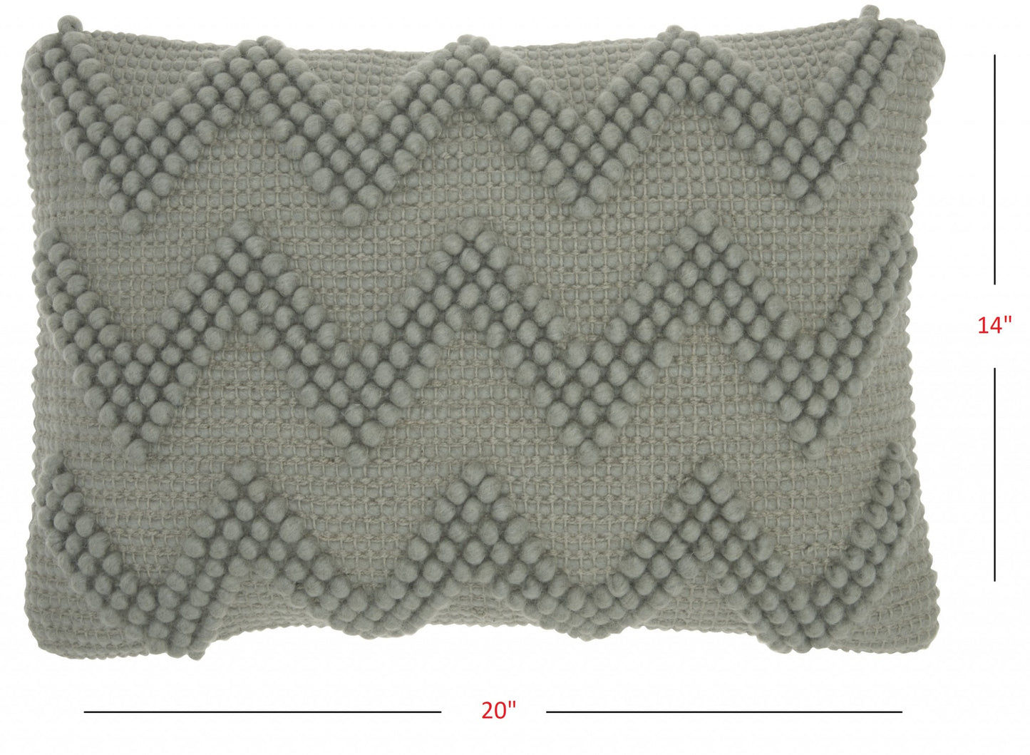 Light Gray Chevron Detail Lumbar Pillow