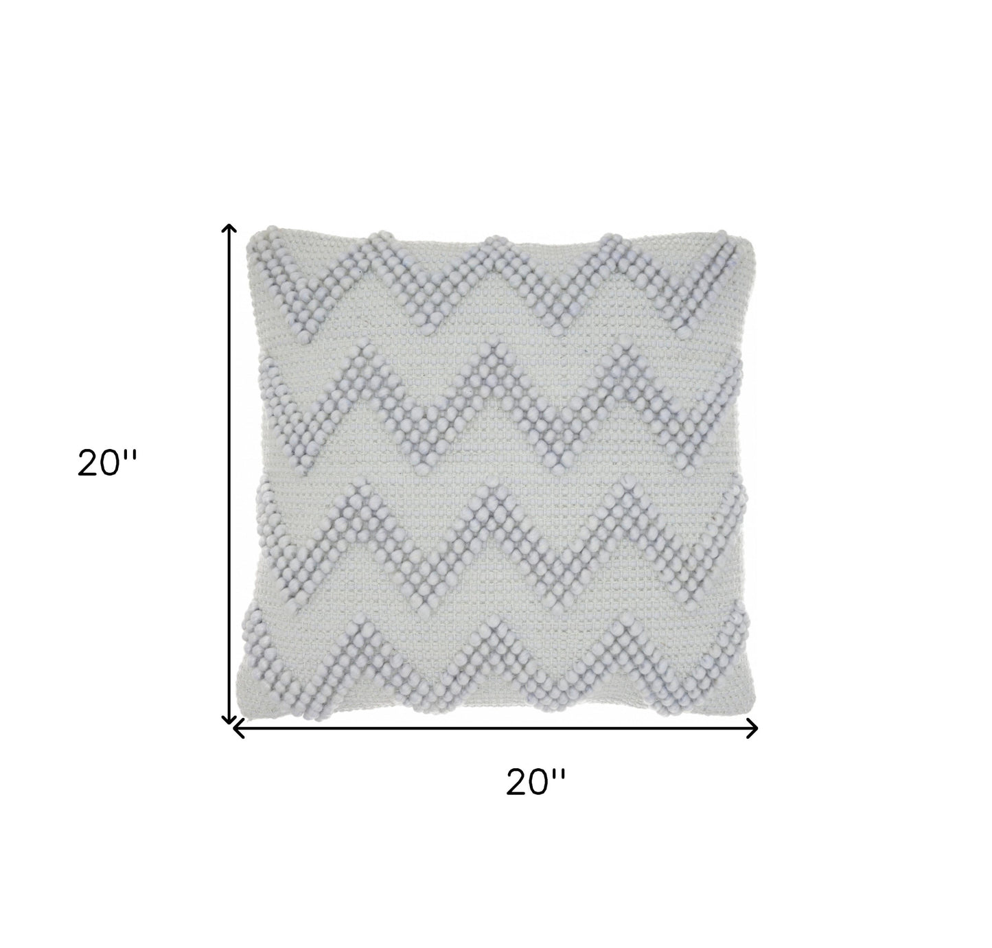 Pale Blue Chevron Detail Throw Pillow