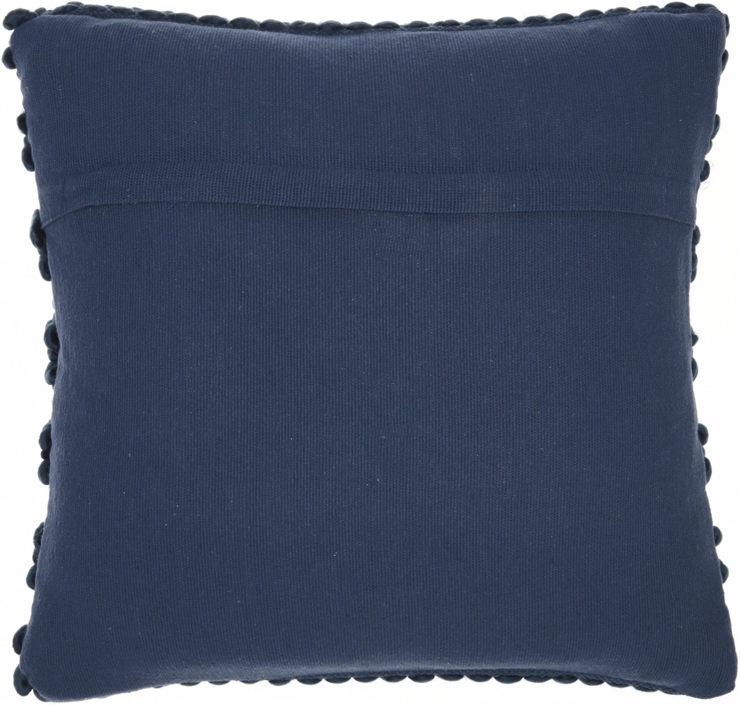 Xl Dark Blue Pom-Pom Detailed Throw Pillow