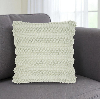20" Mint Green Striped Throw Pillow With Texture
