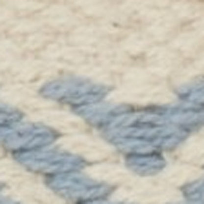 18" Blue And Natural Geometric Cotton Throw Pillow with Texture