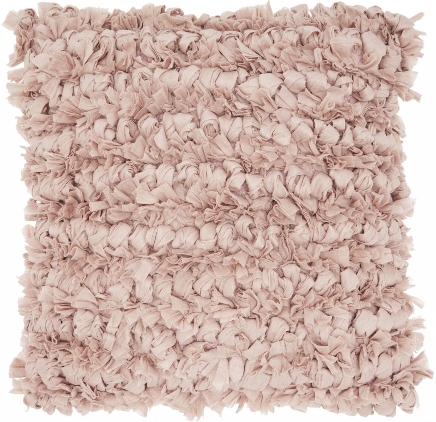 Loose Luscious Shag Light Pink Throw Pillow