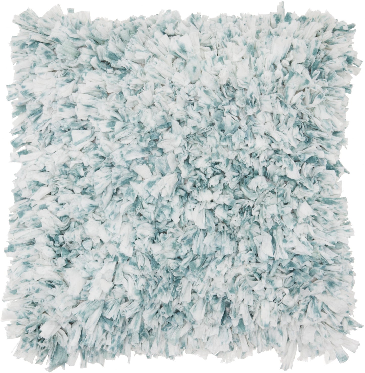 Shaggy Chic Teal And Ivory Throw Pillow