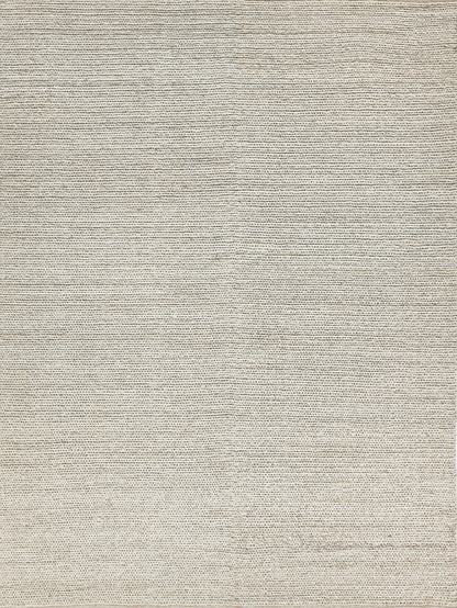 Beige hand-woven rug with subtle horizontal stripes.