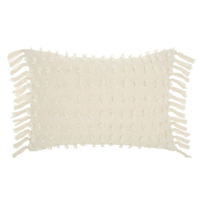 14" X 20" White Cotton Throw Pillow