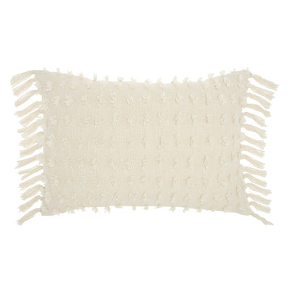 14" X 20" White Cotton Throw Pillow