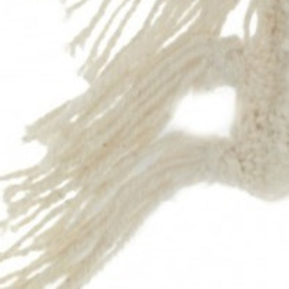 Tassel Detailed White Throw Pillow