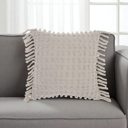 Tassel Detailed Gray Throw Pillow