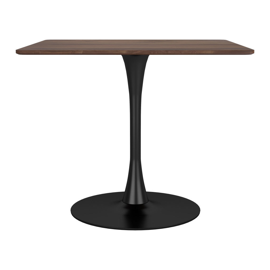 35" Square Steel Pedestal Base Dining Table