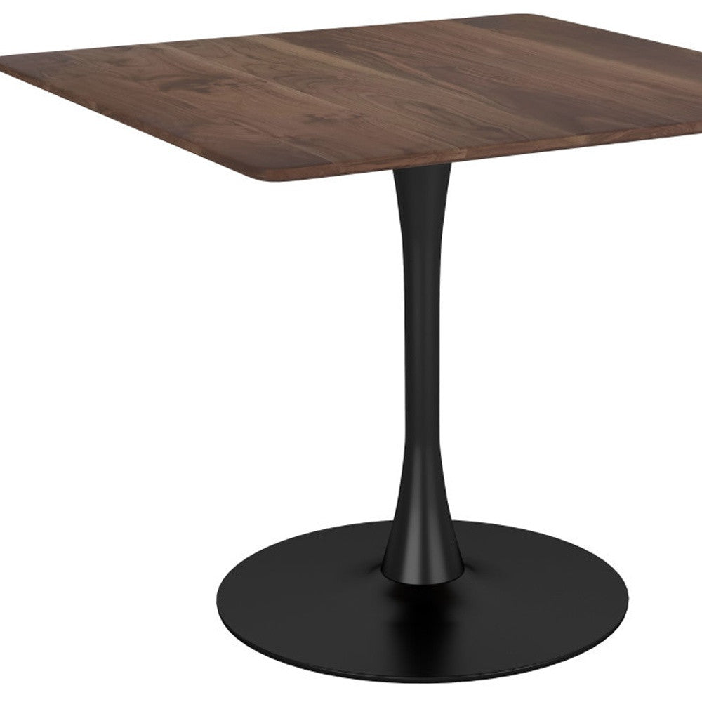 35" Square Steel Pedestal Base Dining Table