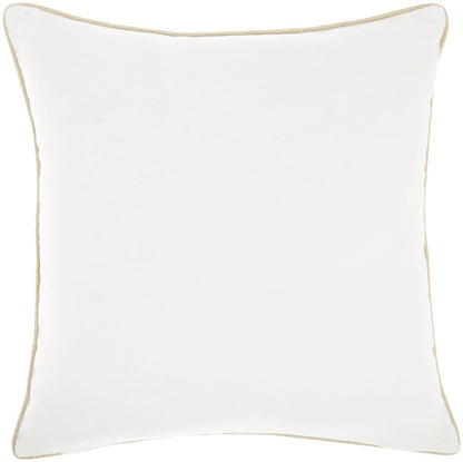 18" Cream Velvet Throw Pillow