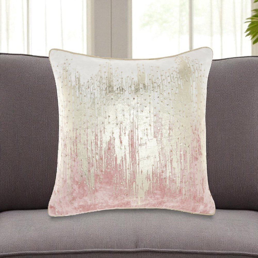 18" Pink Velvet Throw Pillow