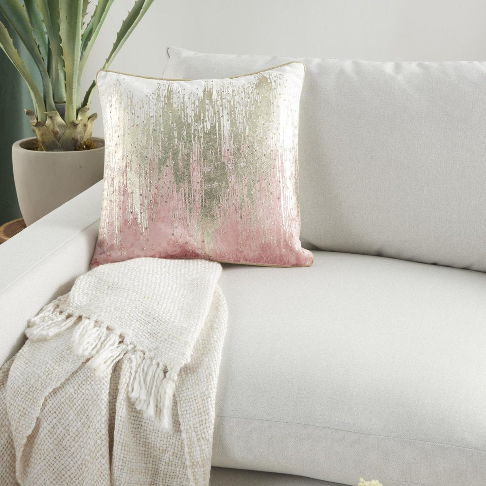 18" Pink Velvet Throw Pillow