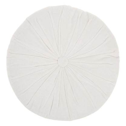 16" White Round Velvet Throw Pillow
