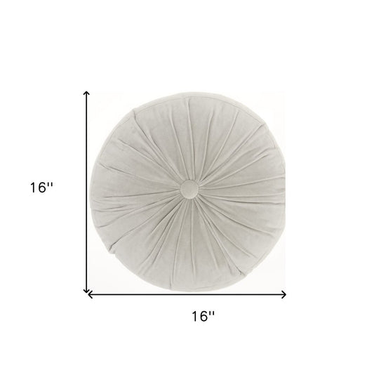 16" X 16" Light Gray Round Velvet