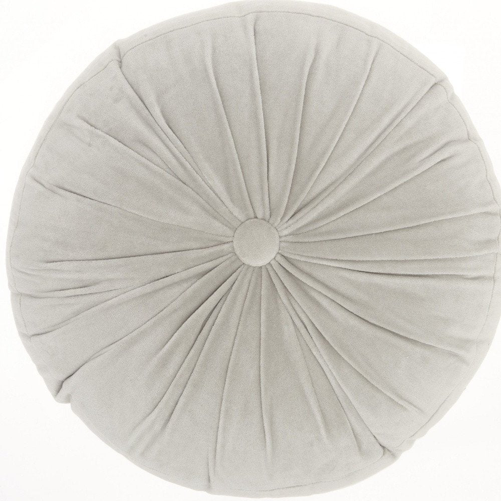 16" X 16" Light Gray Round Velvet