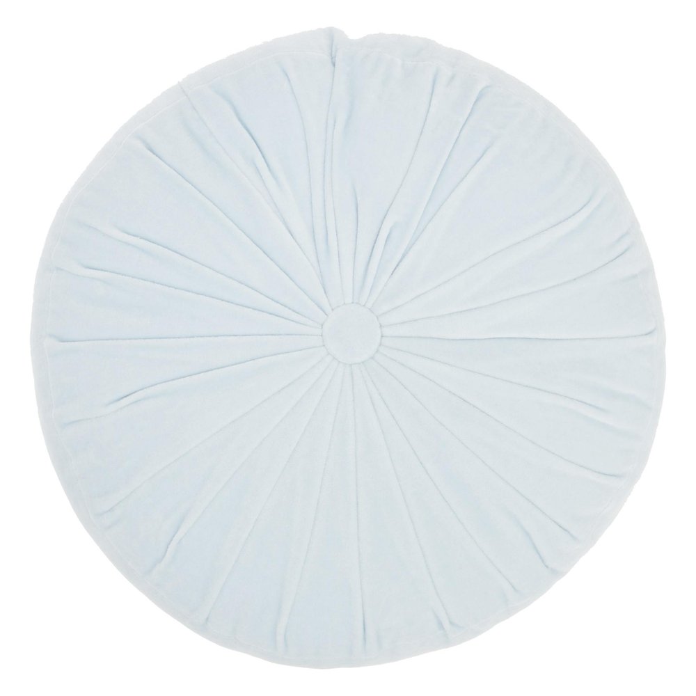 16" Periwinkle Tufted Round Throw Pillow