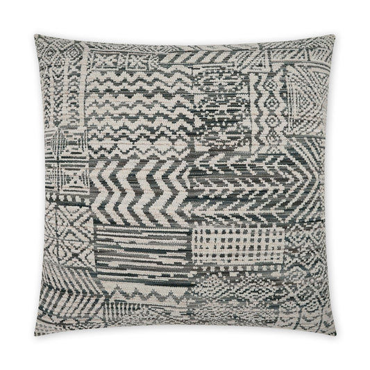 D.V. KAP HOME   24" x 24" Hallston Pillow - Charcoal Global, Farmhouse    - 3863-C-2424
