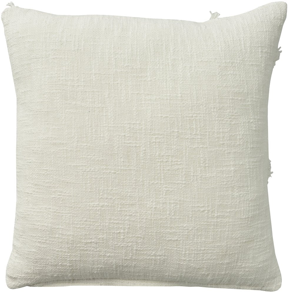Boho Chic White Textured Lines Throw Pillow