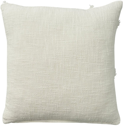 Boho Chic White Textured Lines Throw Pillow