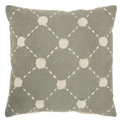 Glamorous Handcrafted Sage Accent Throw Pillow
