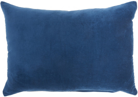 14" X 20" Navy Cotton Throw Pillow