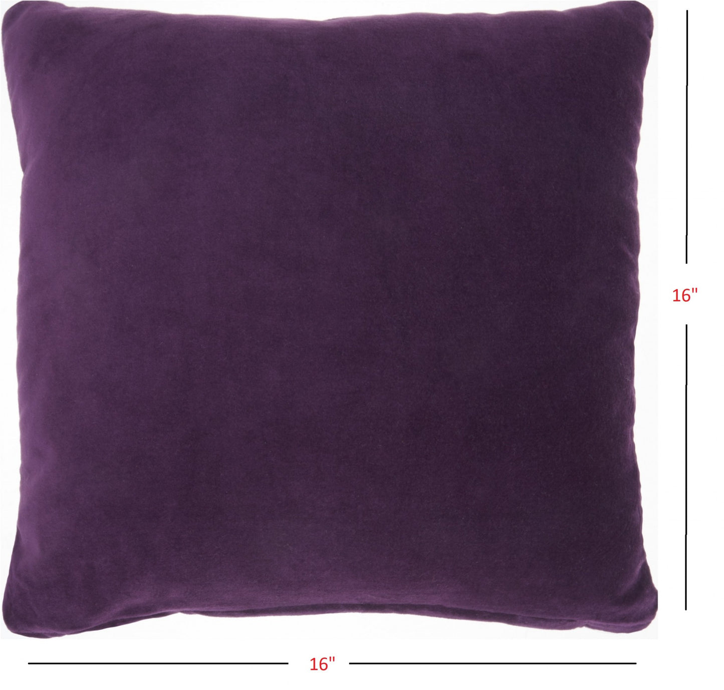 16" Purple and Ivory Velvet Throw Pillow